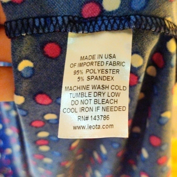 Leota Blue Dot Wrap Dress Petite Small - Picture 5 of 8